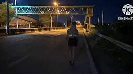 minha esposa transando na rua com um desconhecido pela primeira vez, outdoor public sex