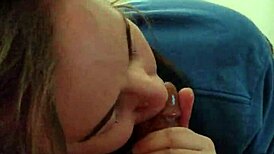 Watch This Blonde Suck A Hung Stud Till He Explodes!