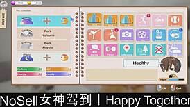 detailed dating game scene with happy couple part 02