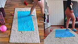 narrative of getting fit and frisky in dual cam naked workout uncovered