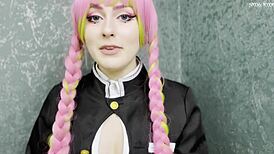 joi let kanroji mitsuri fuck your cock with her big breast and make you cum 😈