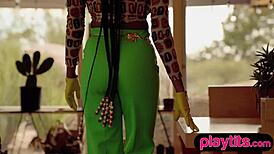 curvy bbw ebony beauty flaunts her huge natural tits and big ass