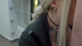 Stranger Fucks Neighbor Doggystyle in Elevator, Cum on Tits