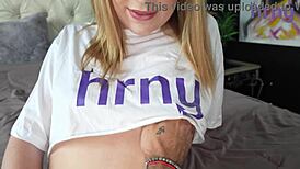 hot amateur teen fingers her tight juicy pussy while ripping clothes and reaching orgasm