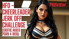 I am the cheerleader making you cum hard in this jerk off contest