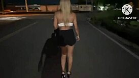 minha esposa transando na rua com um desconhecido pela primeira vez, outdoor public sex