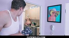 Busty Milf Lets Her Big Dick Stepson Fuck Her Raw