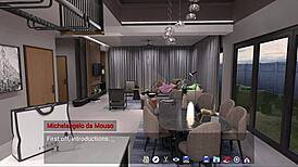 corlan and redhead brunette play with big cock in group scene