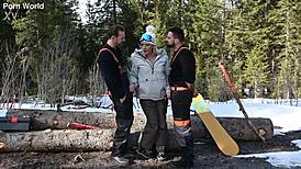 sexy snowboarder brittany bardot invites lumberjacks back for dp threesome