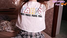 MODEST BRUNETTE PLAYS WITH NIPPLES UNTIL ORGASM IN HOMEMADE VIDEO