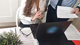 Secretary enjoys after-hours activities in the office.