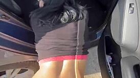 he puts all the cum on her face after he fucks her in her round ass