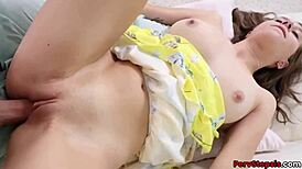 petite stepsister kourtney rae plays scrabble with stepbrother after a fun game.