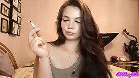 i'm watchin this xo bunny brunette latina with blue eyes smokin and blowin smoke in my face