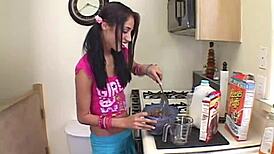 Young Yasmin casually rubs and fingers her pussy, reaching a quick orgasm