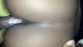 wild cougar rides huge black monster cock in wet ghetto pussy pounding