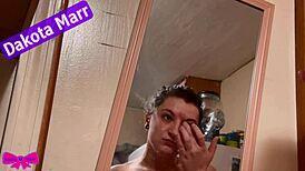 fat chubby dakota marr showers with lotion on hairy bush tattoos in nebraska swinger scene