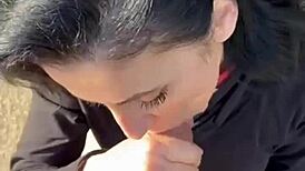 he puts all the cum on her face after he fucks her in her round ass