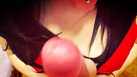 did she finger that dick with her tits?