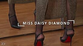 horny squirt pussy fingering in the mirror! ripped off pantyhose!