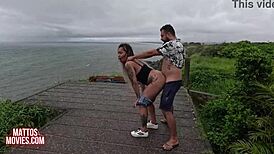 the mattos couple's wild beach adventure with anne's hairy pussy getting licked and fucked hard