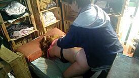 latina couple in doggystyle, me on all fours for boyfriend