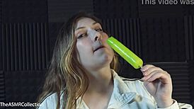 Slobbery And Wet Popsicle Sucking Asmr With Mouth Sounds By Mia Asmr From The Asmr Collection.