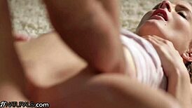 Cayenne spends naked Christmas licking lover's pussy