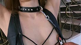 Master guides bound submissive milf through her first hard home bdsm fisting session.