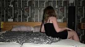 Busty blonde gets fucked secretly after college party with boyfriend nearby