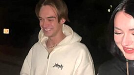 Stranger blowjob after walk, deepthroat cum swallow!