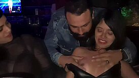 Short Skinny Young Dancing in Swing Club Booth