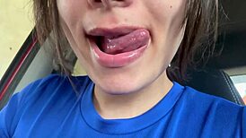 Latina lover spits in mouth, fetish play with panties and tongue 😏