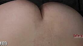 Why is she wearing a metal cage helmet during hardcore fucking?