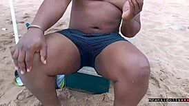 Passionate beach sex vacation with tight young couple