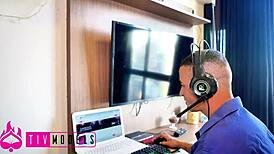 Hey, watch this macho guy handle the maid and his hot wife in a steamy threesome.