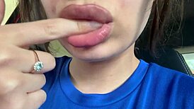 Latina lover spits in mouth, fetish play with panties and tongue 😏