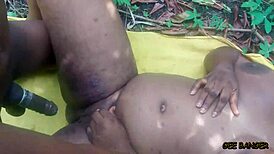 ebony receives gentle doggy pounding with sweetness