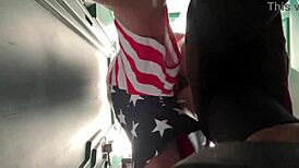 Milf amateurs rip clothes for sweaty dirty wet sex in public carnival toilet twice