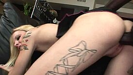 Tattooed Blonde Faye Runaway Enjoys A Ride With A Black Partner