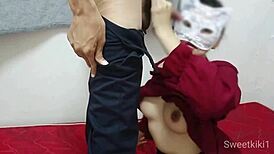 Thai teacher babe sucks student's cock in bedroom cosplay, squirting everywhere!