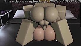 Slut enjoys big black cock fucking in Roblox