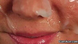 I crave watching my sexy idol swallow cum on her face