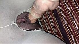 the story of fucking through torn pantyhose until her pussy overflows with cum