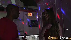 Does this teenager suck fat dick at gloryhole?