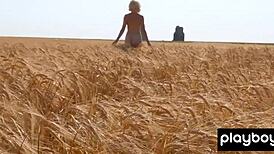 Big Boobed Blonde Canadian Milf Farmer Jenessa Dawn Posing Naked Outdoor