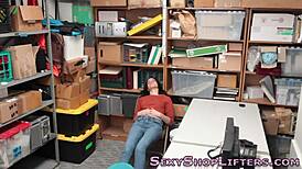 spanish teen 18+ thief gets caught and nailed over the desk