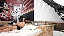 Wife fucking friend in motel, husband watching the trailer?