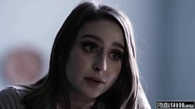 brunette babe fucks boss to land the job