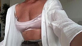 Student Teen Feels Excited Running Away To Use Big Dildo